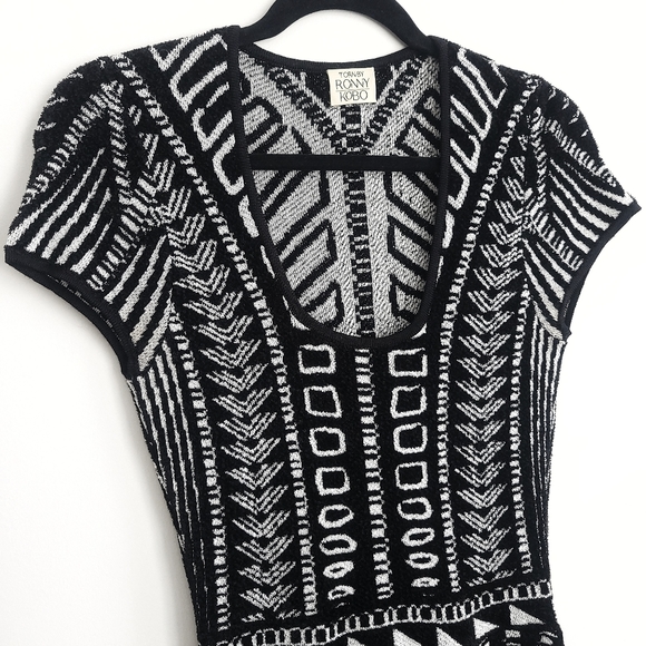 Torn By Ronny Kobo Vivienne Y2K Jacquard  Knit Mini Dress - Picture 3 of 11